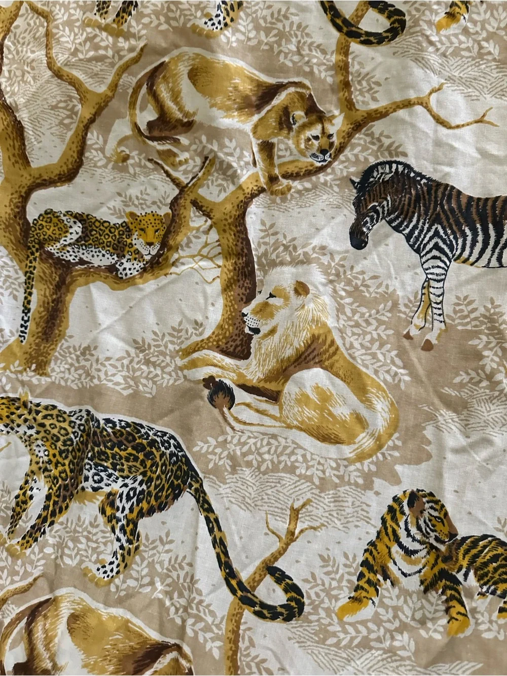 J.P. Stevens & Co. Safari Animal Printed king size Bedding vintage 1976